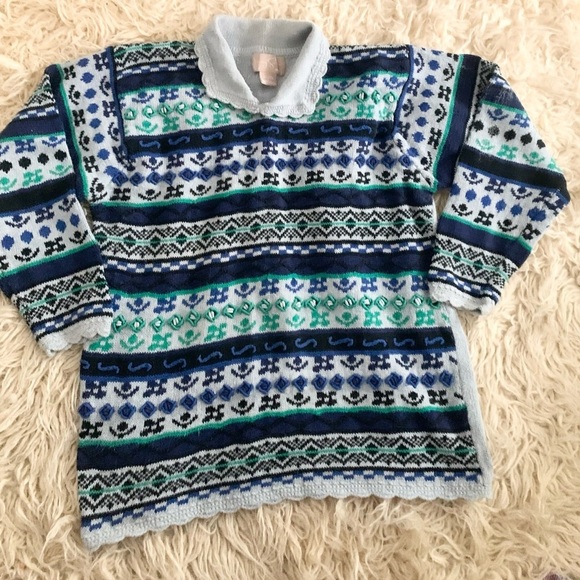 Jimmy Garcia | Vintage Knit Sweater Large Gray Blue Green Oversized - Picture 3 of 16